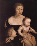 Hans Holbein The artist s wife abuse oil